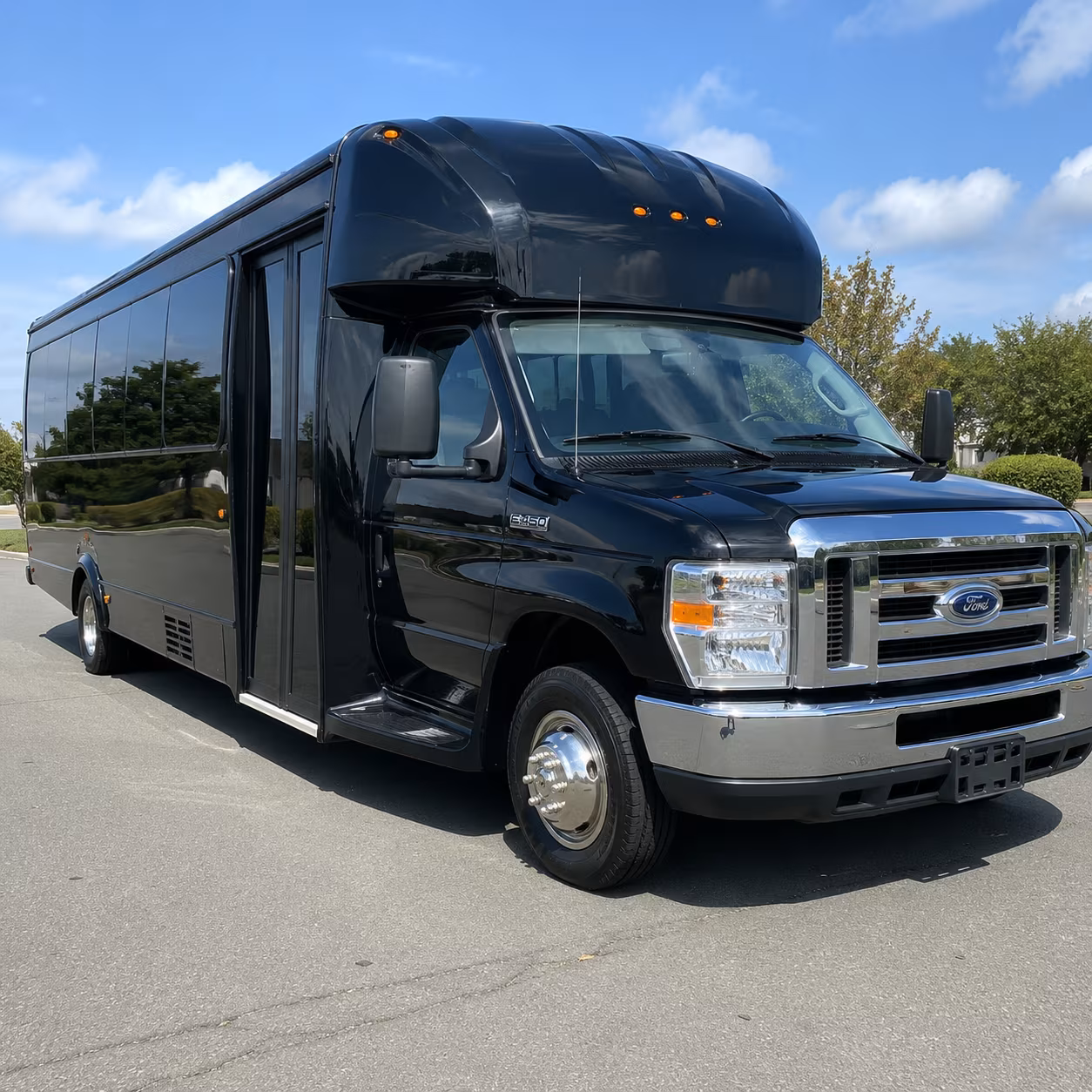 Passenger seating aboard a party bus rental serving Las Vegas