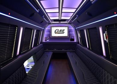 Paradise 18 Passenger Limo Bus Interior