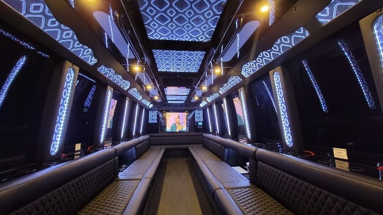 Sunrise Manor 40 Passenger Limo Bus Interior